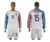 France #15 Sagna Away Long Sleeves Soccer Country Jersey