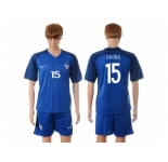 France #15 Sagna Blue Soccer Country Jersey