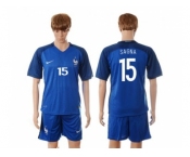 France #15 Sagna Blue Soccer Country Jersey
