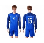 France #15 Sagna Home Long Sleeves Soccer Country Jersey