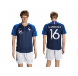 France #16 Mandanda Home Soccer Country Jersey