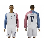 France #17 Digne Away Long Sleeves Soccer Country Jersey