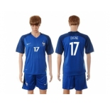 France #17 Digne Blue Soccer Country Jersey