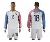 France #18 Sissoko Away Long Sleeves Soccer Country Jersey