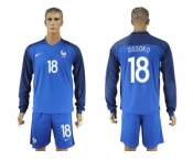 France #18 Sissoko Home Long Sleeves Soccer Country Jersey