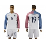France #19 Pogba Away Long Sleeves Soccer Country Jersey