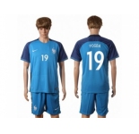 France #19 Pogba Home Soccer Country Jersey