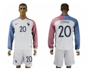 France #20 Coman Away Long Sleeves Soccer Country Jersey