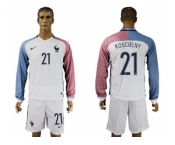 France #21 Koscielny Away Long Sleeves Soccer Country Jersey