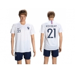 France #21 Koscielny Away Soccer Country Jersey