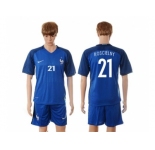 France #21 Koscielny Blue Soccer Country Jersey