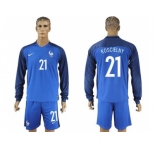 France #21 Koscielny Home Long Sleeves Soccer Country Jersey1