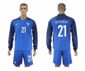 France #21 Koscielny Home Long Sleeves Soccer Country Jersey1