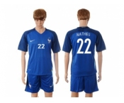 France #22 Mathieu Blue Soccer Country Jersey