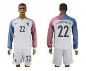 France #22 Schneiderlin Away Long Sleeves Soccer Country Jersey