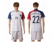 France #22 Schneiderlin Away Soccer Country Jersey1