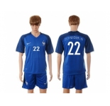France #22 Schneiderlin Blue Soccer Country Jersey
