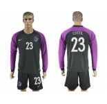 France #23 Costil Black Goalkeeper Long Sleeves Soccer Country Jersey