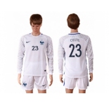 France #23 Costil White Goalkeeper Long Sleeves Soccer Country Jersey