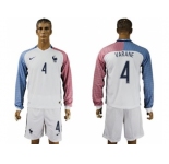 France #4 Varane Away Long Sleeves Soccer Country Jersey