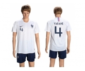 France #4 Varane Away Soccer Country Jersey