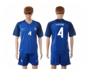 France #4 Varane Blue Soccer Country Jersey