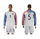 France #5 Sakho Away Long Sleeves Soccer Country Jersey