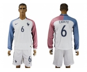 France #6 Cabaye Away Long Sleeves Soccer Country Jersey