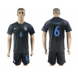 France #6 Pogba Away Soccer Country Jersey
