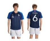 France #6 Pogba Home Soccer Country Jersey