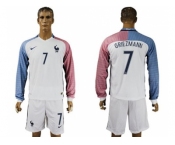 France #7 Griezmann Away Long Sleeves Soccer Country Jersey