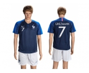 France #7 Griezmann Home Soccer Country Jersey