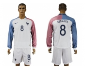 France #8 Benarfa Away Long Sleeves Soccer Country Jersey
