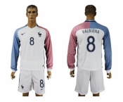 France #8 Valbuena Away Long Sleeves Soccer Country Jersey