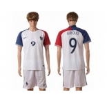 France #9 Giroud Away Soccer Country Jersey1