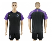 France Blank Black Goalkeeper Soccer Country Jersey