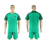 France Blank Green Goalkeeper Soccer Country Jersey