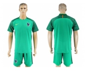 France Blank Green Goalkeeper Soccer Country Jersey