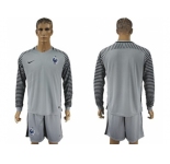 France Blank Grey Goalkeeper Long Sleeves Soccer Country Jersey
