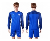 France Blank Home Long Sleeves Soccer Country Jersey