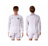 France Blank White Goalkeeper Long Sleeves Soccer Country Jersey1