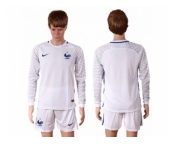 France Blank White Goalkeeper Long Sleeves Soccer Country Jersey1