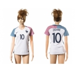Women France #10 Zidane Away Away Soccer Country Jersey