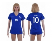 Women France #10 Zidane Home Soccer Country Jersey1