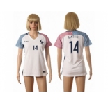 Women France #14 Matuidi Away Away Soccer Country Jersey