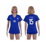 Women France #15 Sagna Home Soccer Country Jersey1