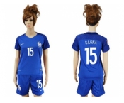 Women France #15 Sagna Home Soccer Country Jersey