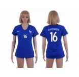 Women France #16 Mandanda Home Soccer Country Jersey1