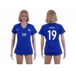 Women France #19 Pogba Home Soccer Country Jersey1
