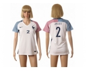 Women France #2 Jallet Away Away Soccer Country Jersey